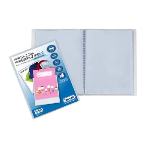 Portalistino personalizzabile Favorit Premium in PP fogli fissi 22x30 cm 100 buste 400090488