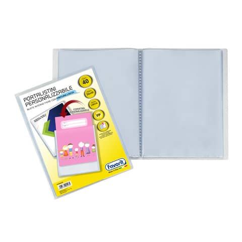 Portalistino personalizzabile Favorit Premium in PP fogli fissi 22x30 cm 40 buste 400090485