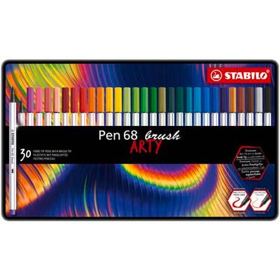 Pennarello Stabilo Arty Line Pen 68 brush punta a pennello conf. 30 colori assortiti - 568/30-31-20