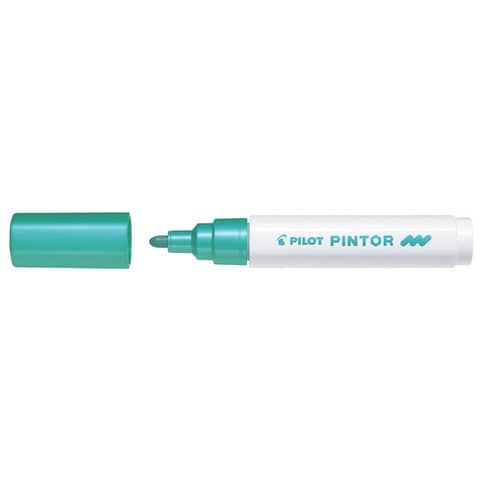 Marcatore multisuperficie Pilot Pintor a base d&#39;acqua punta in fibra 4,5 mm verde metallizzato - 002379
