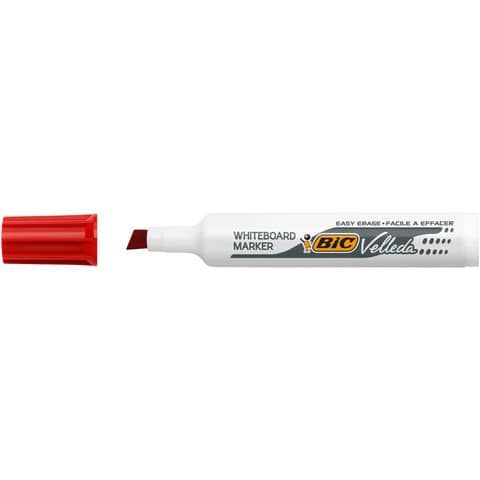Marcatore per lavagne bianche BIC Velleda 1791 punta a scalpello tratto 3,3-4,6mm rosso - 9431981