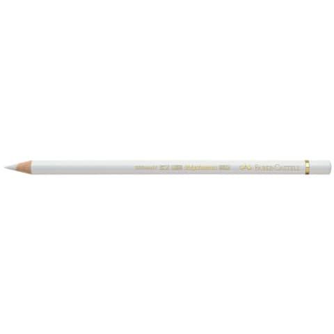 Matite colorate permanenti Faber Castell Polychromos mina 3,8 mm conf. 6 pezzi - bianco - 110101