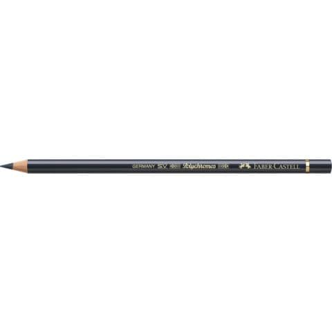 Matite colorate permanenti Faber Castell Polychromos mina 3,8 mm conf. 6 pezzi - grigio payne - 110181