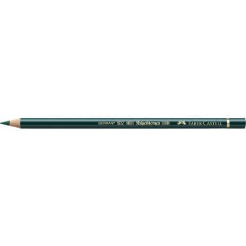 Matite colorate permanenti Faber Castell Polychromos mina 3,8 mm conf. 6 pezzi - verde abete - 110267