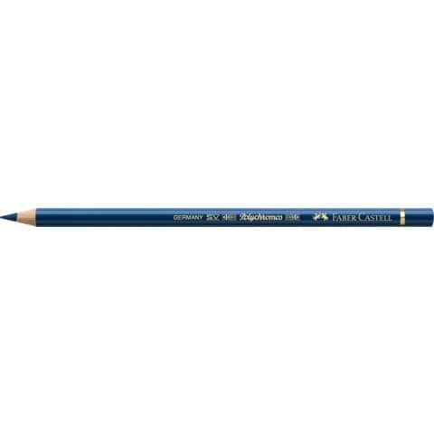 Matite colorate permanenti Faber Castell Polychromos mina 3,8 mm conf. 6 pezzi - blu prussia - 110246