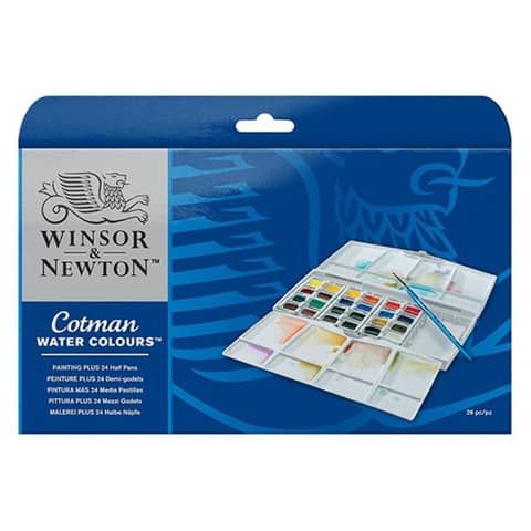 Acquarello tascabile Winson &amp; Newton Cotman 24 mezzi godet assortiti - 0390376