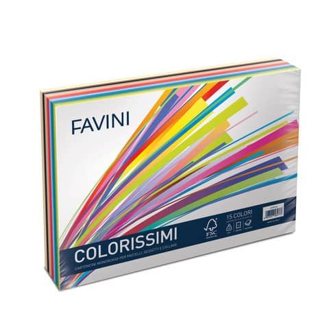 Carta colorata Favini Prisma Colorissimi 25x35 cm 220 g/m2 risma da 240 ff 15 colori - A33X244