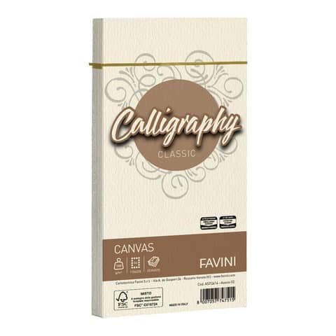 Carta canvas Favini Calligraphy buste per carta da lettere da stampare 100 g/m 11x22 25 buste cm avorio - A57Q414