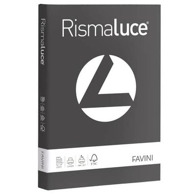 Carta colorata Favini Rismaluce colori forti 200 g/m A4 - risma da 125 ff grafite - A674104