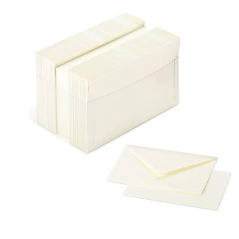 Biglietti augurali con busta Burano 9x14 cm in conf. 100 avorio - A57Q174