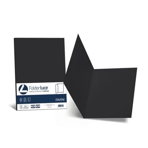 Cartellina semplice Favini Folder Simplex Luce&amp;Acqua 200 g/m 25x34cm conf.50 nero - A50A664