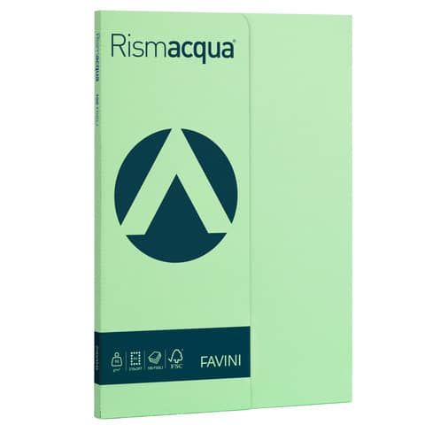 Carta colorata Favini Rismacqua colori tenui 90 g/m A4 - risma da 100 fogli verde chiaro - A69P144