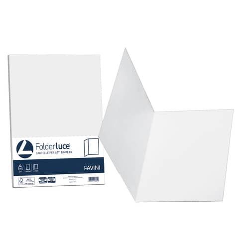 Cartellina semplice Favini Folder Simplex Luce&amp;Acqua 200 g/m 25x34cm conf.50 bianco - A500664
