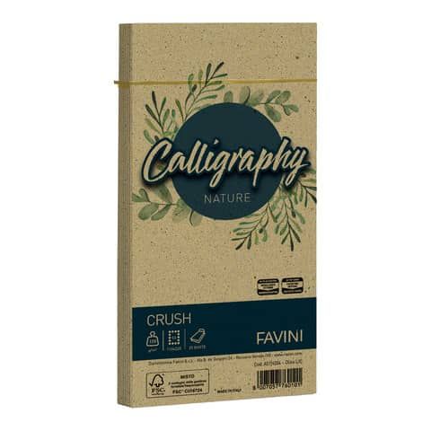 Buste Favini Calligraphy Nature per carta da lettere 120 g/m conf. 25 11x 22 cm - oliva - A57N104