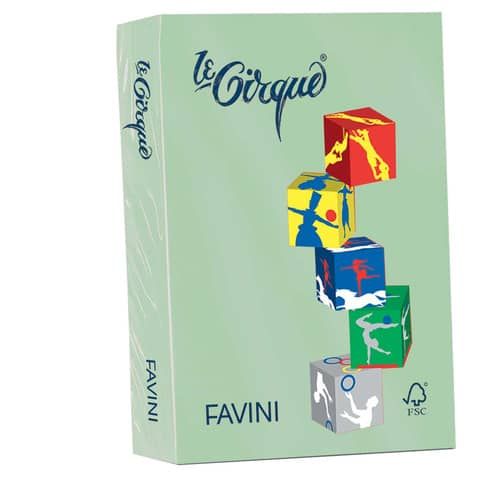 Carta colorata Favini Le Cirque A3 80 g/m colori tenuti - risma da 500 fogli verde - A71P353