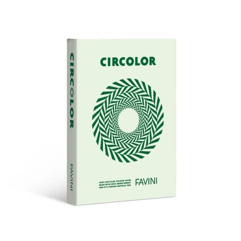 Carta colorata Favini Circolor 100% riciclata 160 g/m A4 - risma da 250 fogli verde menta - A74P324