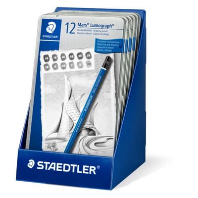 Matita Staedtler Mars Lumograph in astuccio in metallo 12 matite assortite - 100 G12 S