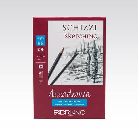 Blocco collato Fabriano Accademia grana naturale 200 g A5 - 50 fogli 41121421