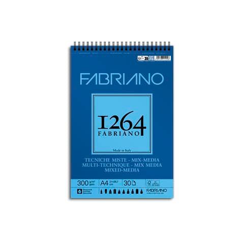 Blocco spiralato tecniche miste Fabriano 1264 - 300 g A4 - 30 fogli - 19100643