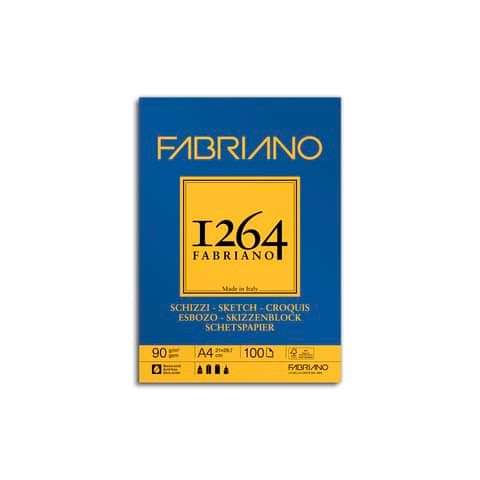 Blocco spiralato Fabriano 1264 schizzi 90 g A4 - 100 fogli - 19100632