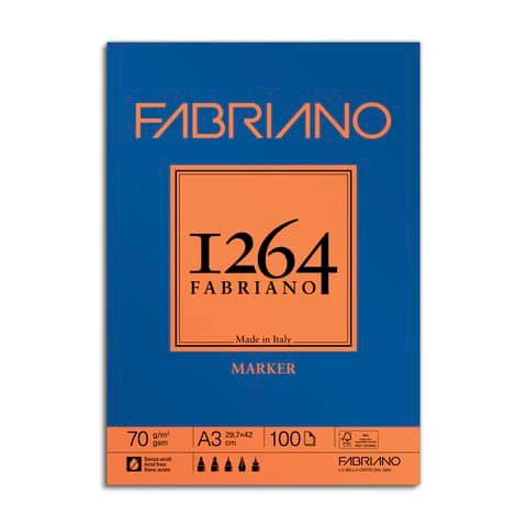 Blocco di carta collato Fabriano 1264 Marker 70 g A3 - 19100641