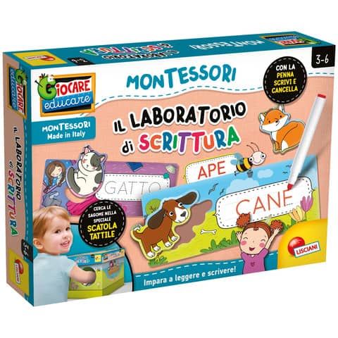 Gioco in scatola Lisciani metodo Montessori Laboratorio di Scrittura - 95186