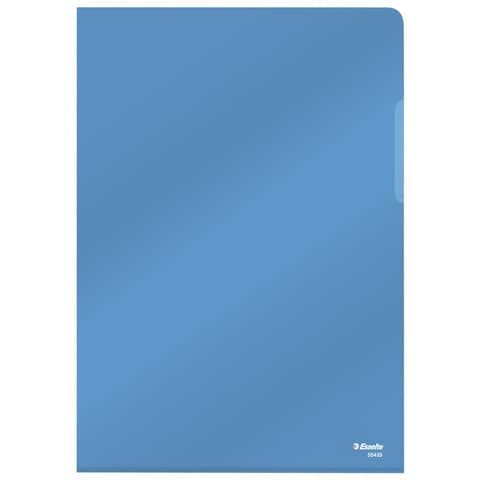 Cartella lucid ad L in PVC Esselte Crystal 220x310 mm conf. da 25 pezzi Esselte blu - 554350