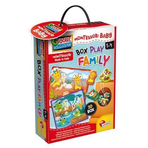 Gioco in scatola Lisciani metodo Montessori Baby Box Play Family Allegri Cuccioli - 92727