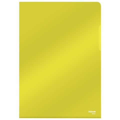 Cartella lucid ad L in PVC Esselte Crystal 220x310 mm conf. da 25 pezzi Esselte giallo - 554310