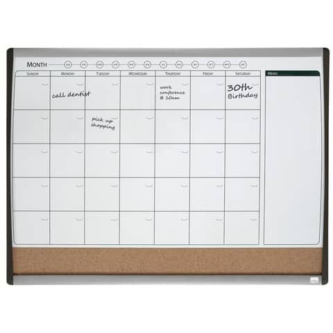Lavagna magnetica combinata con calendario mensile Nobo Nobo 58,5x43 cm 1903813