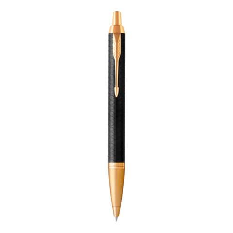Penna a sfera Parker IM punta M inchiostro blu Parker Premium Black GT 1931667