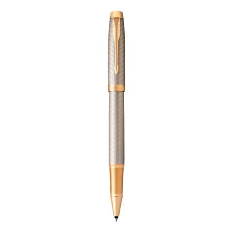 Penna roller Parker IM punta F inchiostro nero Parker Premium Warm Silver GT - 1931686