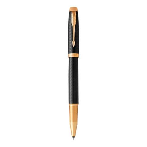 Penna roller Parker IM punta F inchiostro nero Parker Premium Black GT 1931660