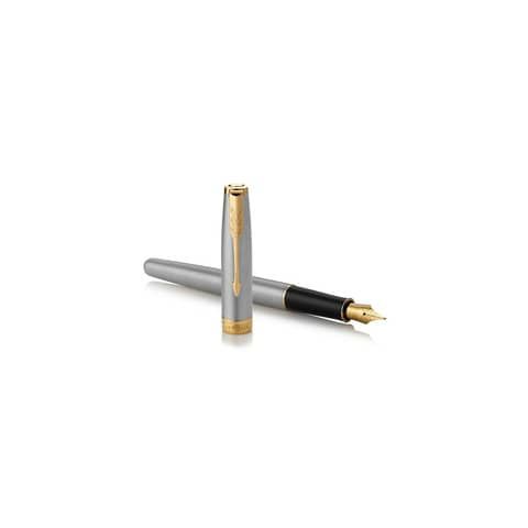 Penna roller Parker Sonnet punta F inchiostro nero Parker Stainless Steel CT - 1931506