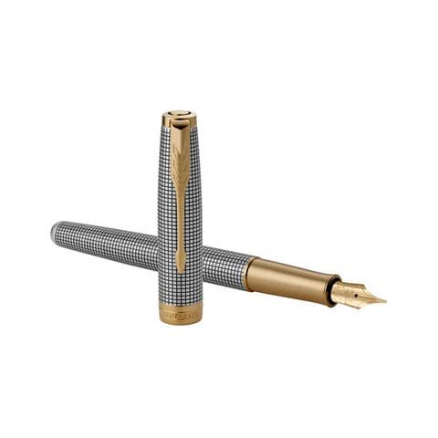 Penna stilografica Parker Sonnet Parker punta F inchiostro nero Parker Sterling Silver Cisel - 1931489