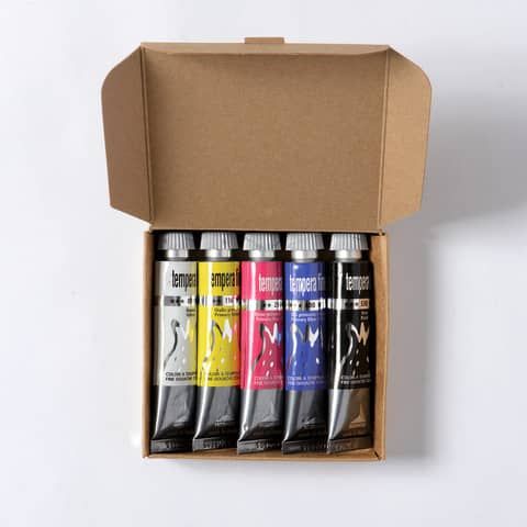 Tempera fine Maimeri in tubetto 20 ml - conf. da 5 colori assortiti M2598049