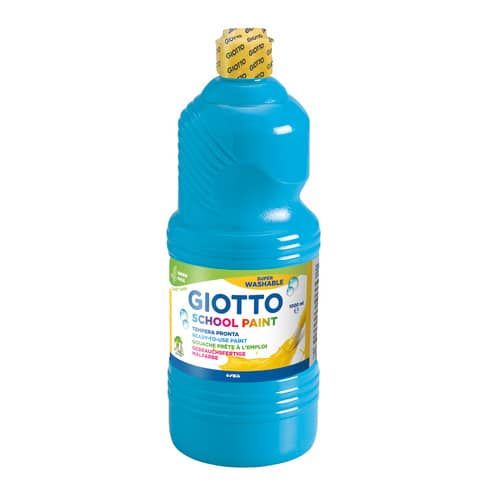 Tempera pronta Giotto School Paint in flacone 1 L ciano - F535515