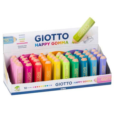 Espositore 40 gomme Giotto Happy Gomma colori assortiti arcobaleno F233800