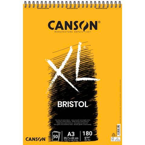 Blocco spiralato Canson Bristol XL 50 ff - 180 g - A3 C31078A022