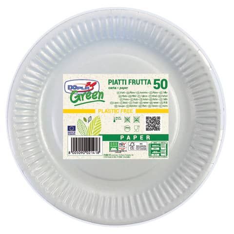 Piatti frutta fibra vergine Dopla Green  180 mm - conf. 50 pz 11800