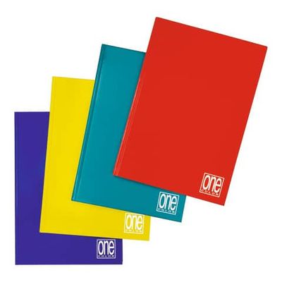 Maxi quaderno cartonato One Color  - A4 60 gr/mq - 240 facciate a righe 0B con margine colori assortiti - 5960