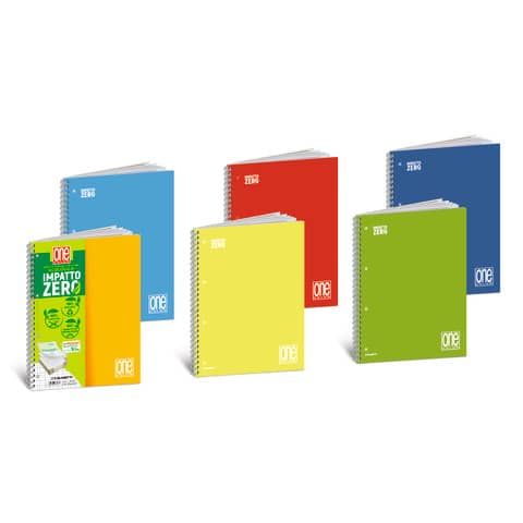 Quaderno Maxi spiralato One Color Impatto Zero 80 ff - 80+1 g/m2 - 1R conf. da 6 pezzi - 7449