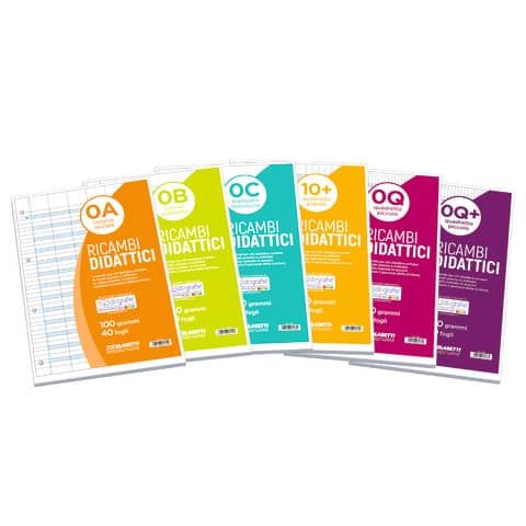 Ricambi in PVC Blasetti Didattico per quaderni ad anelli A4 - 100 g/m2 - 40 ff - 0Q+ - 7436