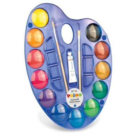 Acquerelli Primo  44 mm in conf. da 12 colori assortiti + tavolozza - 102A12TOM