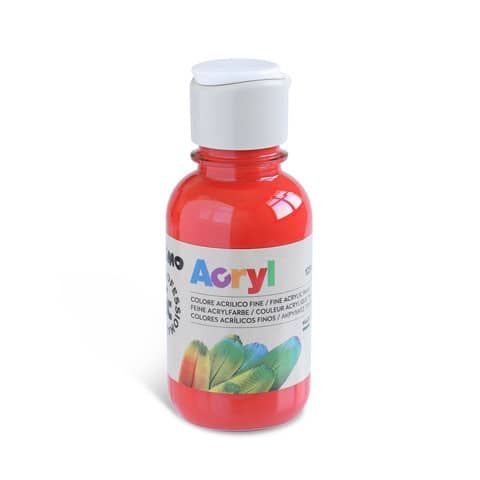Colore acrilico Primo in bottiglia PET con tappo dosatore 125 ml rosso vermiglio - 402TA125300