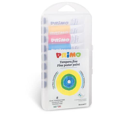 tempera in tubetto Primo 12 ml in conf. da 8 colori assortiti 441T8SP