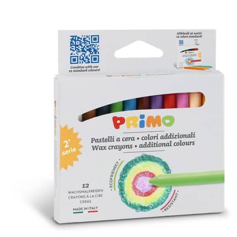 Pastelli a cera Primo 9x85 mm conf. 12 - colori assortiti 0502PC12AD