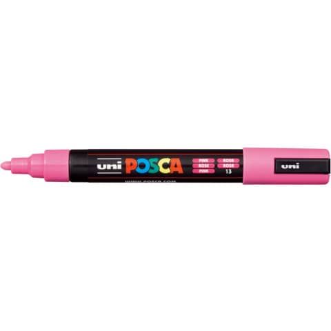 Marcatore a tempera Posca Uni-Ball punta tonda 1,8-2,5 mm rosa M PC5M RA
