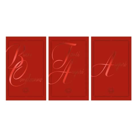 Biglietti Midi Da Vinci Compleanno e Auguri Biembi 9x14 cm conf. 18 pz assortiti rosso - BXBDKTC11