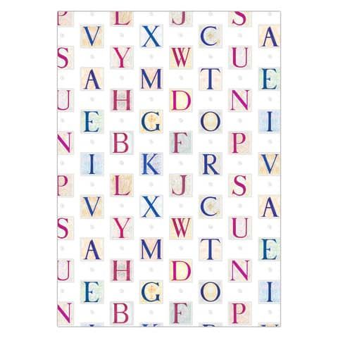 Carta regalo Biembi 70x100 cm in conf. da 5 fogli Lettere BCVDKTC02